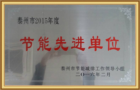 泰州市2015年度節（jiē）能（néng）先進（jìn）單位